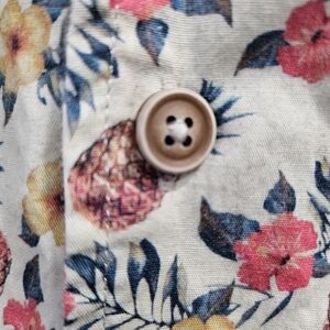 100% Cotton Mens Caribbean Tropical Pineapple Shirt LARGE VACAY MODE